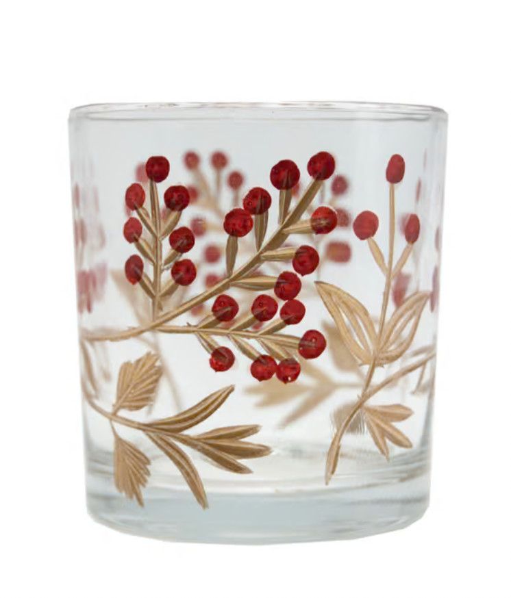 Hand Painted Glass Etched Votive