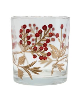 Hand Painted Glass Etched Votive