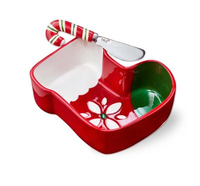 Stocking Bowl with Candy Cane Server