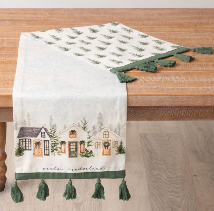 Reversible Table Runner Cozy Cottage/Winter Wonderland
