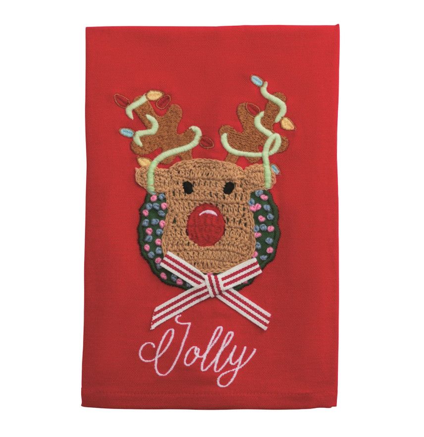 Reindeer Farm Crochet Christmas Towel