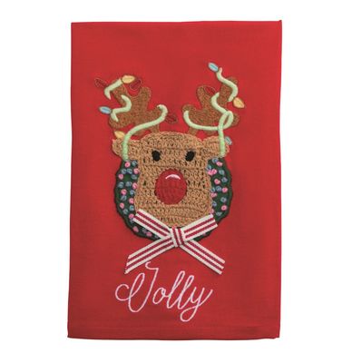 Reindeer Farm Crochet Christmas Towel
