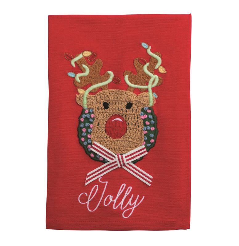 Reindeer Farm Crochet Christmas Towel