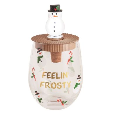 Feelin&#39; Frosty Glass &amp; Light-Up Stopper Set