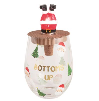 Bottoms Up Glass &amp; Light-Up Stopper Set