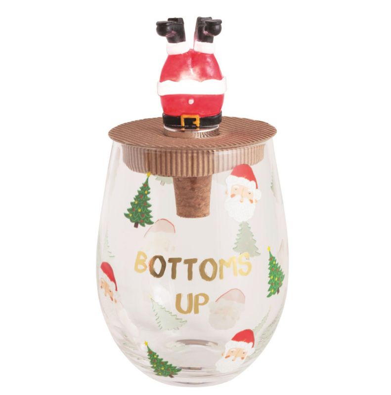 Bottoms Up Glass &amp; Light-Up Stopper Set