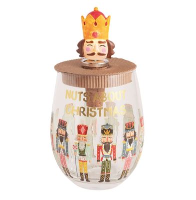 Nuts About Christmas Glass &amp; Light-Up Stopper Set