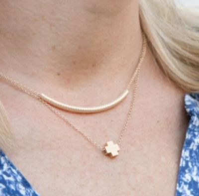 Enewton 16" Gold Bliss Bar Textured Gold Necklace