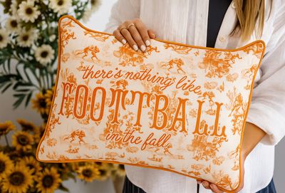 Football in the Fall Toile Pillow