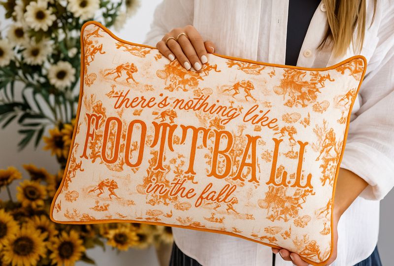 Football in the Fall Toile Pillow