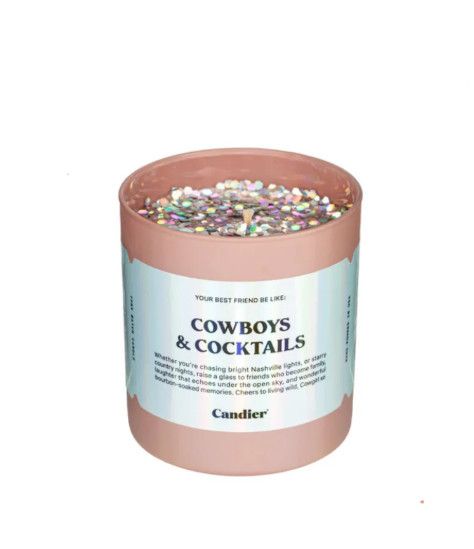 Cowboys + Cocktails Glitter Candle
