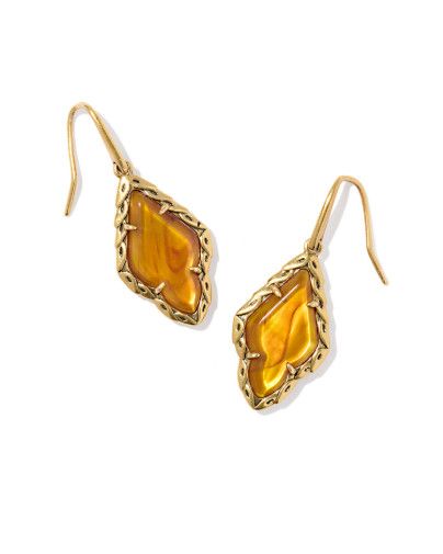 The Adeline Drop Earring Variegated Marbled Amber Illusion