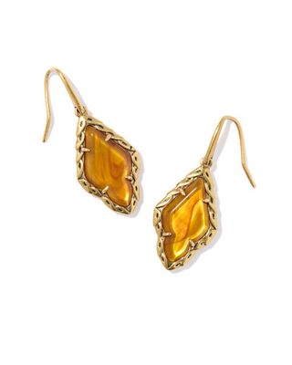 The Adeline Drop Earring Variegated Marbled Amber Illusion