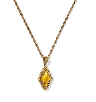 The Adeline Pendant Necklace Variegated Marbled Amber
