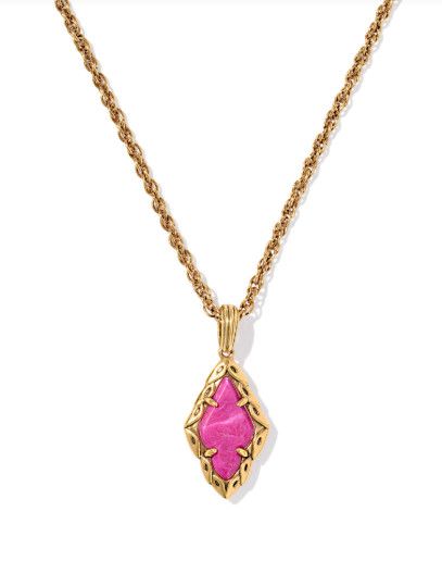 The Adeline Pendant Necklace Variegated Dark Fuchsia