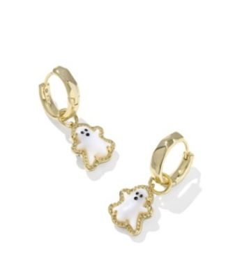 The Ghost Huggie Earring Gold White Mother of Pearl