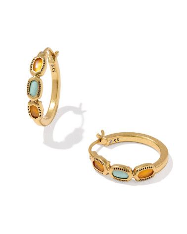 Mini Elisa Hoop Earrings Vintage Gold Multi Mix