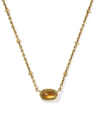 Mini Elisa Satellite Necklace Variegated Marbled Amber Illusion