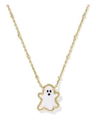Ghost Short Pendant Necklace in Gold White Mother of Pearl
