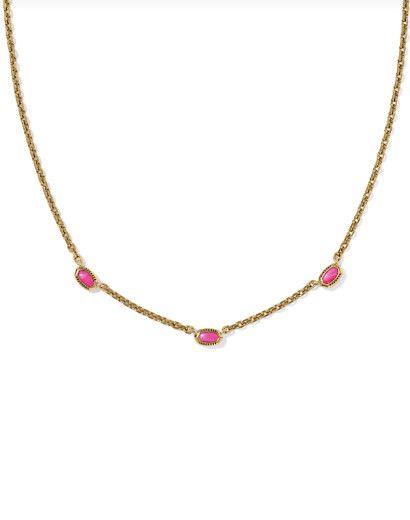 Mini Elisa Three Stone Strand Variegated Dark Fuchsia