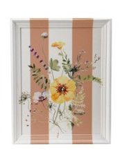 Painted Frame Botanical Orange Stripe Mixed Florals