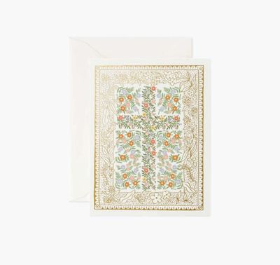 Rifle Paper Co Rosette Cross card with floral cross design, faith-inspired Christian greeting card