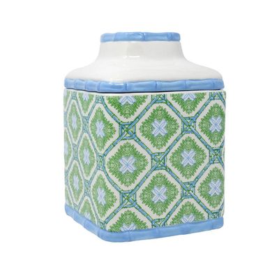 Lilly Pulitzer Tissue Holder | Bamboo Logo Trellis