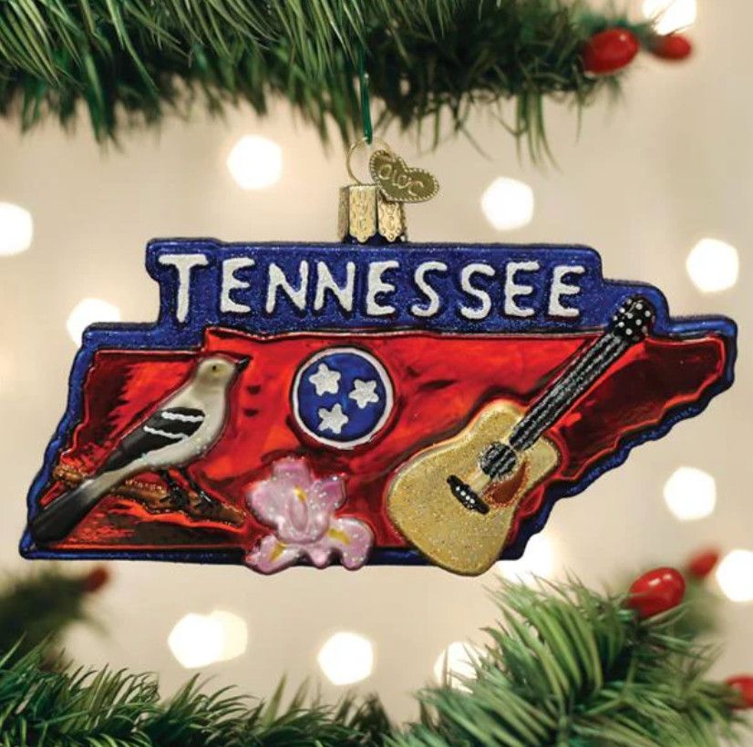 State of Tennessee Glass Ornament