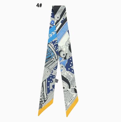 Narrow Scarf | Navy Blue Geo