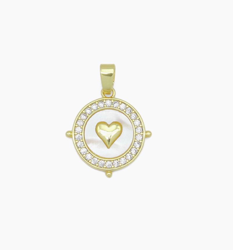 Coin Heart Charm Pendant