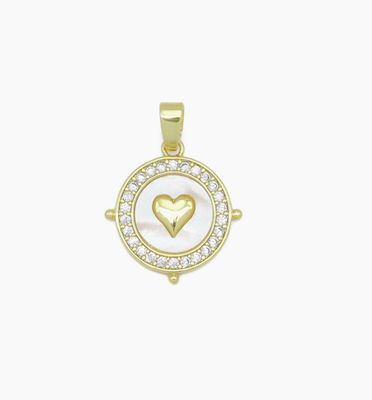 Coin Heart Charm Pendant