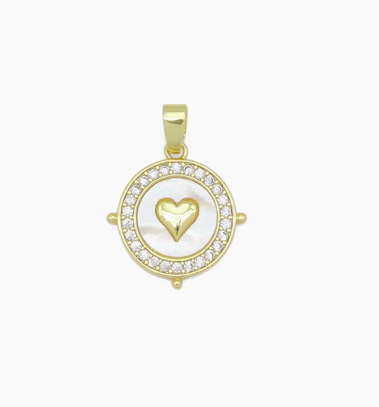 Coin Heart Charm Pendant