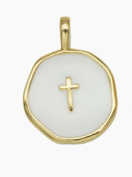 Enamel Cross Charm Pendant