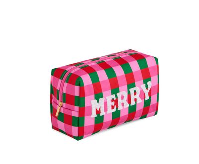 The Cara Checkered Merry Zip Pouch