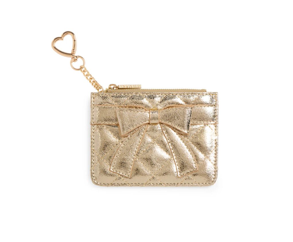 Quilted Bow Card Case | Gold