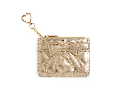 Quilted Bow Card Case | Gold