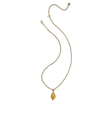 Adeline Short Pendant Marbled Amber in Vintage Gold