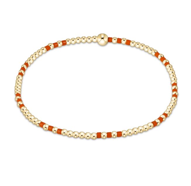 Gameday Hope Joy Pattern 2mm Bead Bracelet | Orange