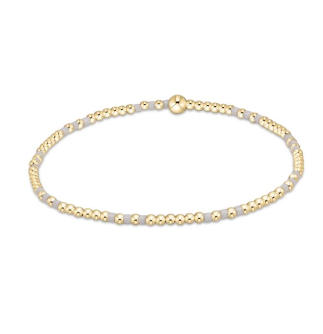 Gameday Hope Joy Pattern 2mm Bead Bracelet | White