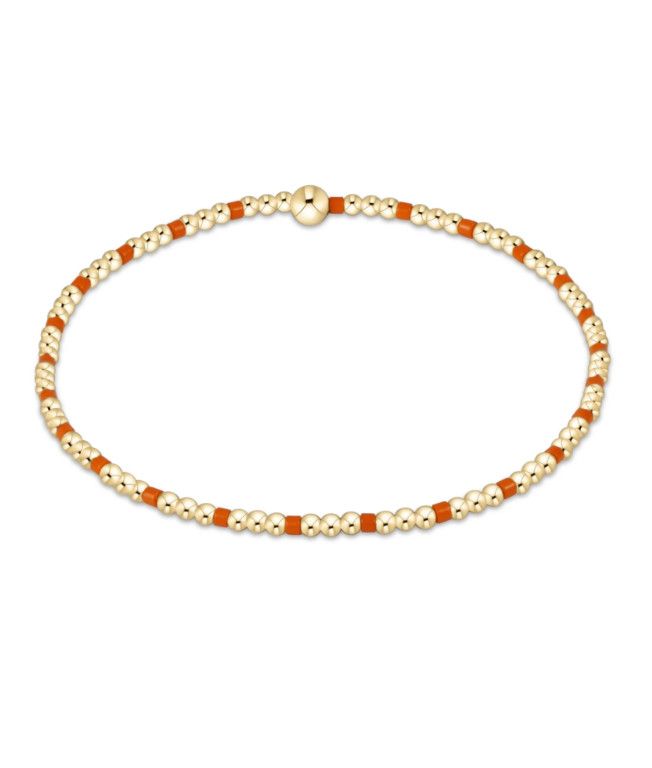 Gameday Hope Sincerity Pattern 2mm Bead Bracelet | Orange