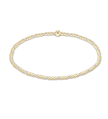 Gameday Hope Sincerity Pattern 2mm Bead Bracelet | White