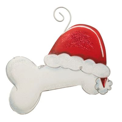 Dog Bone Santa Ornament