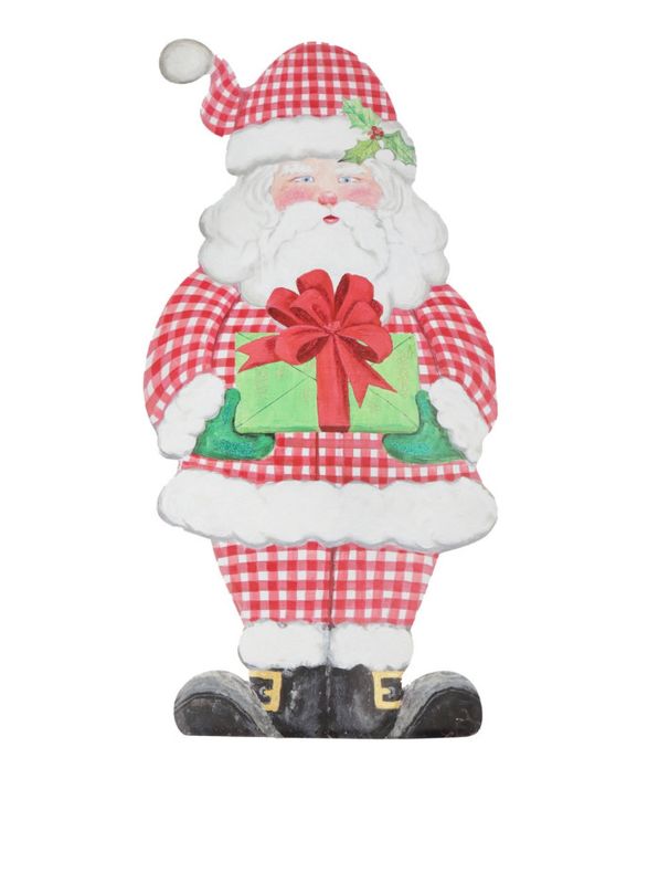 Round Top© Large Gingham Santa