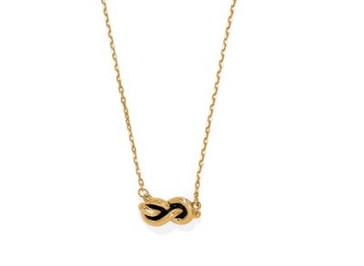 Interlok Single Knot Petite Gold Necklace