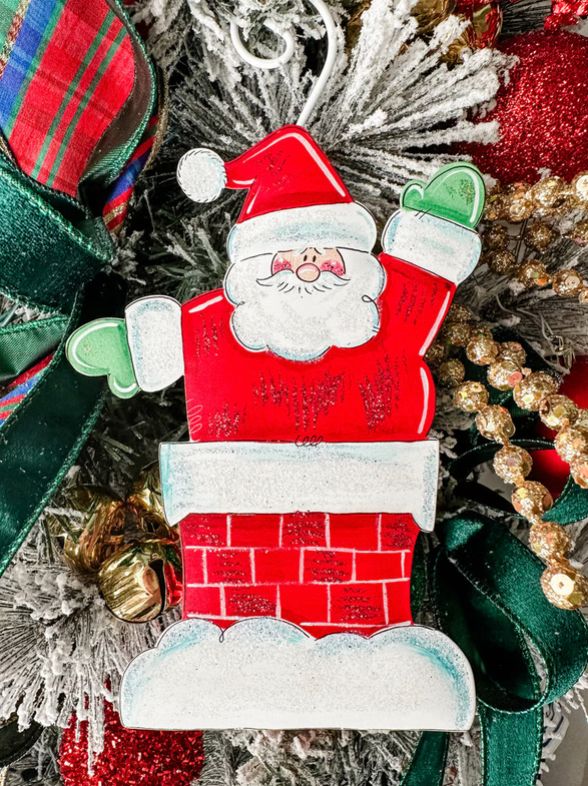 Chimney Santa Ornament