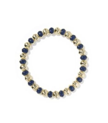 The Daphne Enamel Stretch Bracelet in Gold Navy Enamel