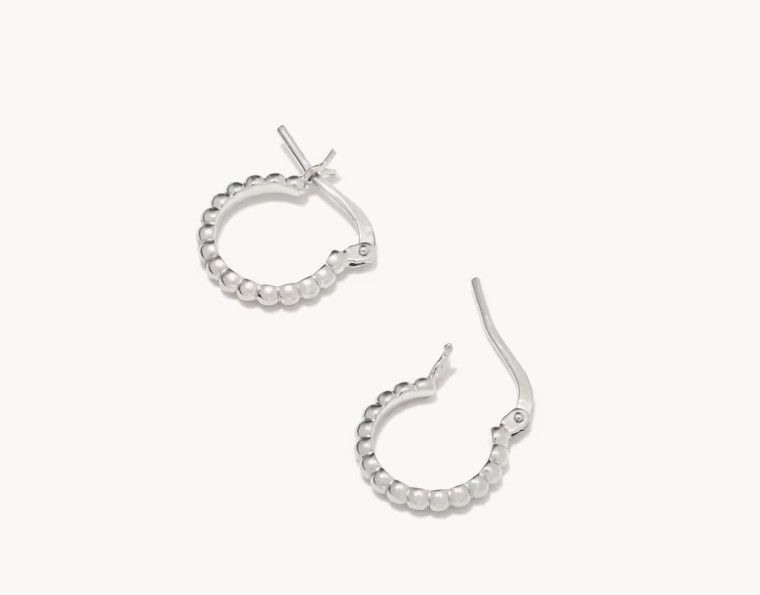 Beaded Huggie Earring Sterling Silver