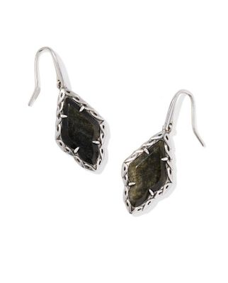 The Adeline Drop Earring Vintage Silver Golden Obsidian