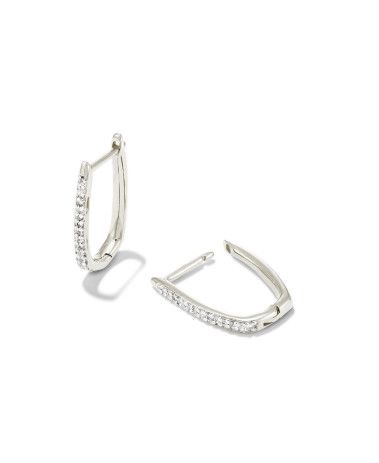 The Ellen Luxe Hugge Earring Sterling Silver White Saphire
