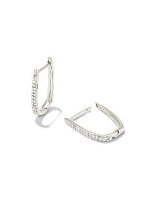 The Ellen Luxe Hugge Earring Sterling Silver White Saphire
